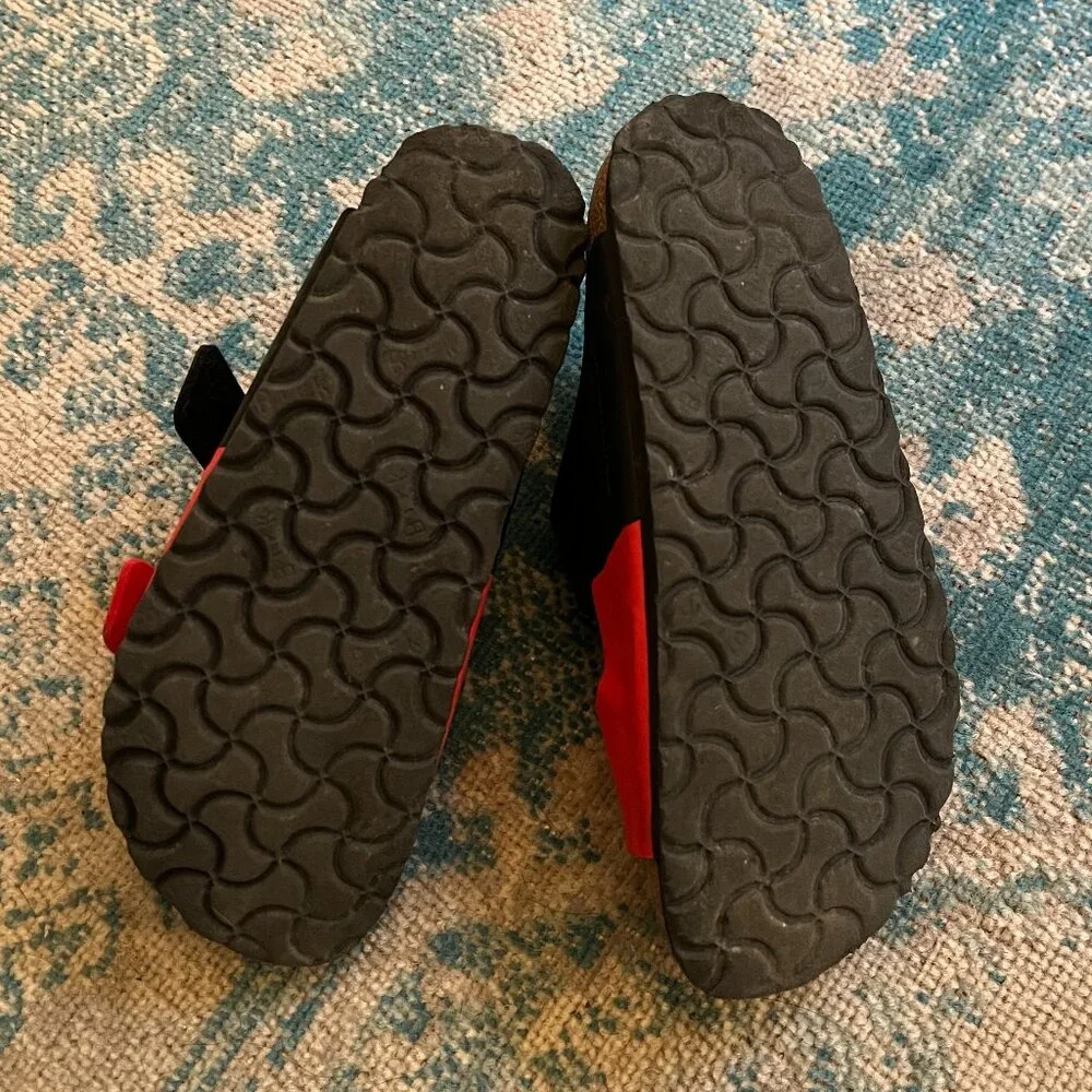 Birkenstock Arizona *Black & Poppy Red* Split Color / 36 N / Birko-Flor / EUC - Picture 11 of 16